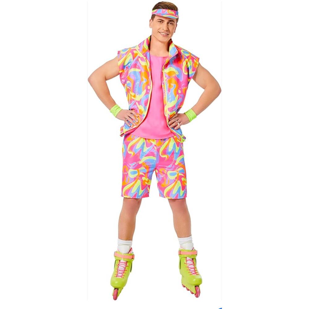 InSpirit Designs Barbie Movie Pink Skating Ken XL Men's Adult Costume 80's Beach